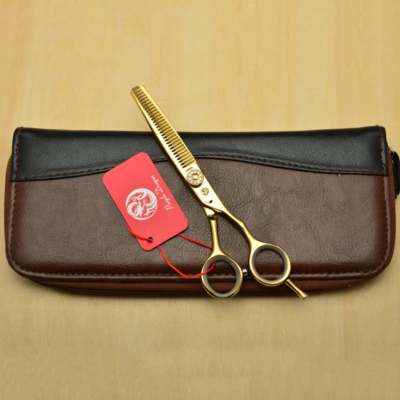 Professional Hairdressing Scissors Purple Dragon Japan 440C Gold Hair Cutting Shears Barber Thinning Scissors Dropshipping Z1020