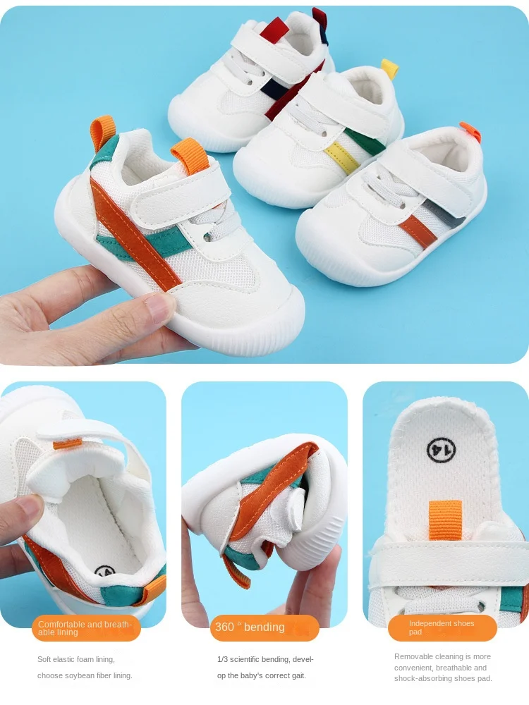 Baby Toddler Shoes Four Seasons Shoes 0 To 3 Years Old Baby Shoes Soft Bottom Non-slip Girls Boys Mesh Breathable Single Shoes