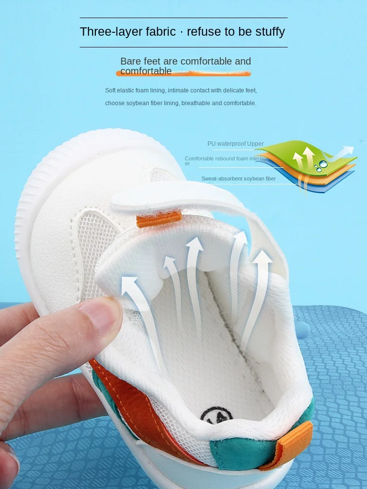 Baby Toddler Shoes Four Seasons Shoes 0 To 3 Years Old Baby Shoes Soft Bottom Non-slip Girls Boys Mesh Breathable Single Shoes