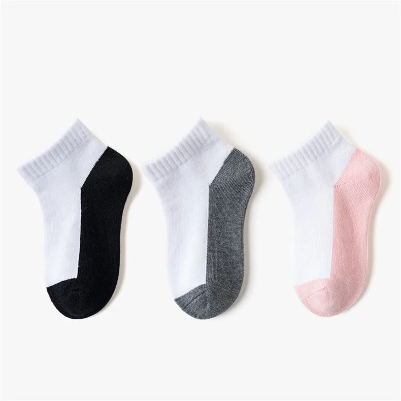 5 Pairs/Lot 2023 New Summer Children Socks Cotton Fashion Black White Gray For 1-12 Years Kids Teen Student Baby Girl Boy Socks