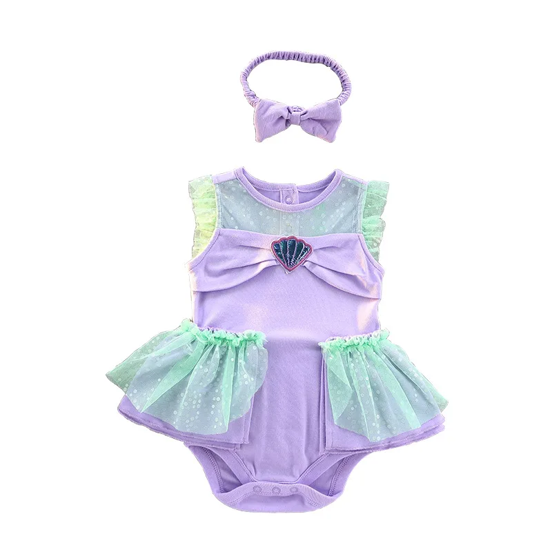 Baby Romper TUTU Dress With Headband Infant Baby Princess Girl Clothes Size 3-18M Cute Design Baby Dress Party Costumes