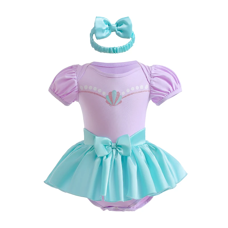 Baby Romper TUTU Dress With Headband Infant Baby Princess Girl Clothes Size 3-18M Cute Design Baby Dress Party Costumes