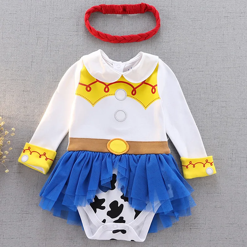 Baby Romper TUTU Dress With Headband Infant Baby Princess Girl Clothes Size 3-18M Cute Design Baby Dress Party Costumes