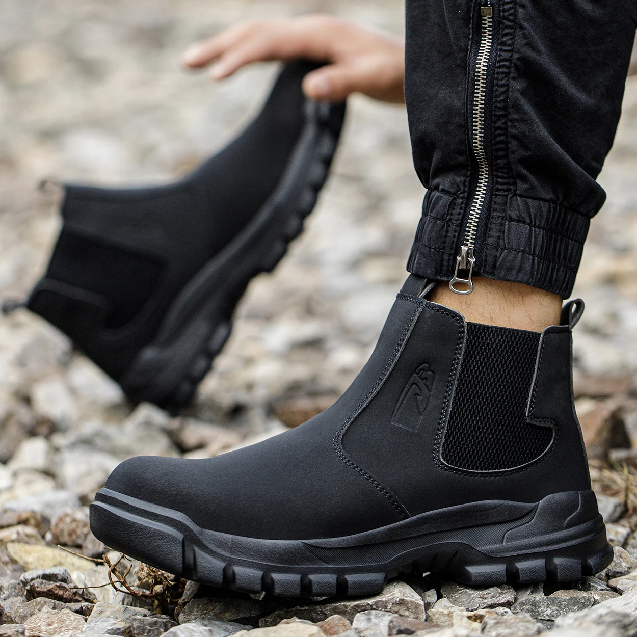 Water Proof Safety Work Shoes For Men Steel Head Leather Boots Male Footwear Indestructible Construction Work Shoes Brown
