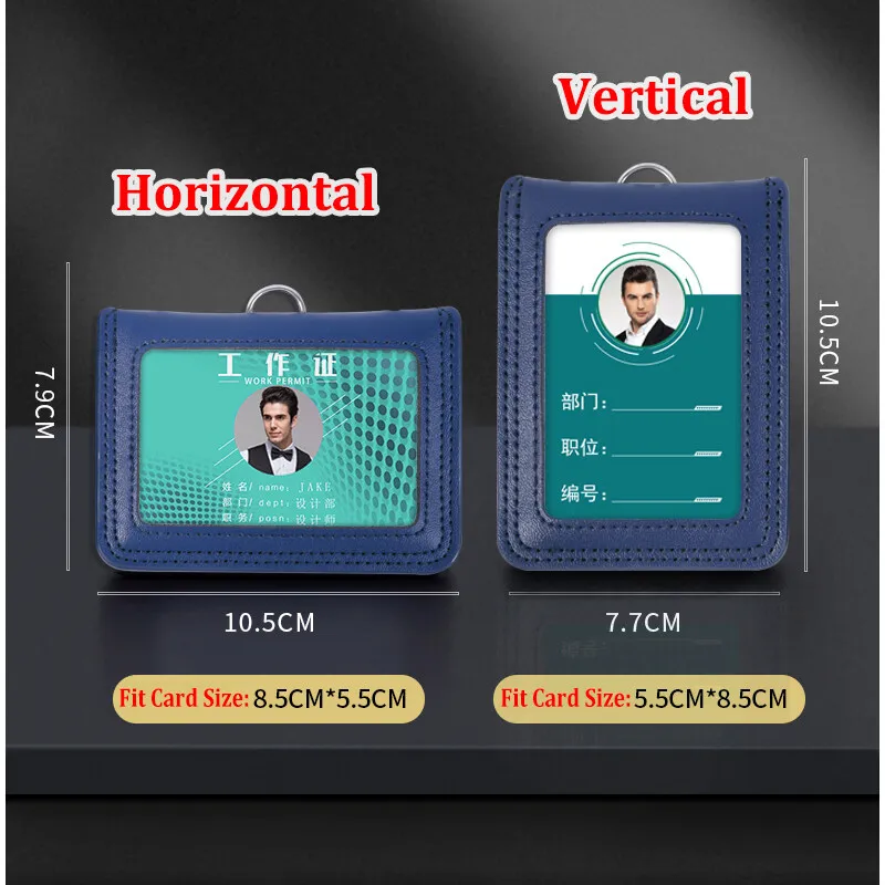 NEW High Quality Leather Badge Holder with Lanyard Chestcard ID Cards Cases School Office Work Card Name Tag Accessories