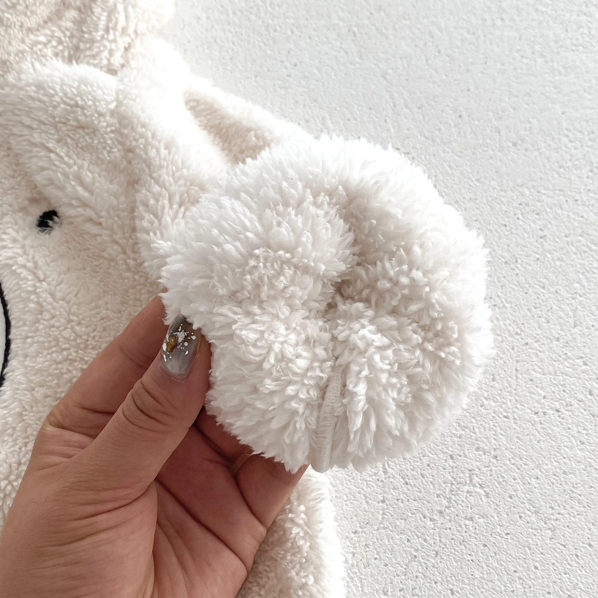 Baby Hooded Romper Bear Ears Cute Plush Baby Clothes Winter 0-2 Years Old Korean version Baby Clothes Baby Romper