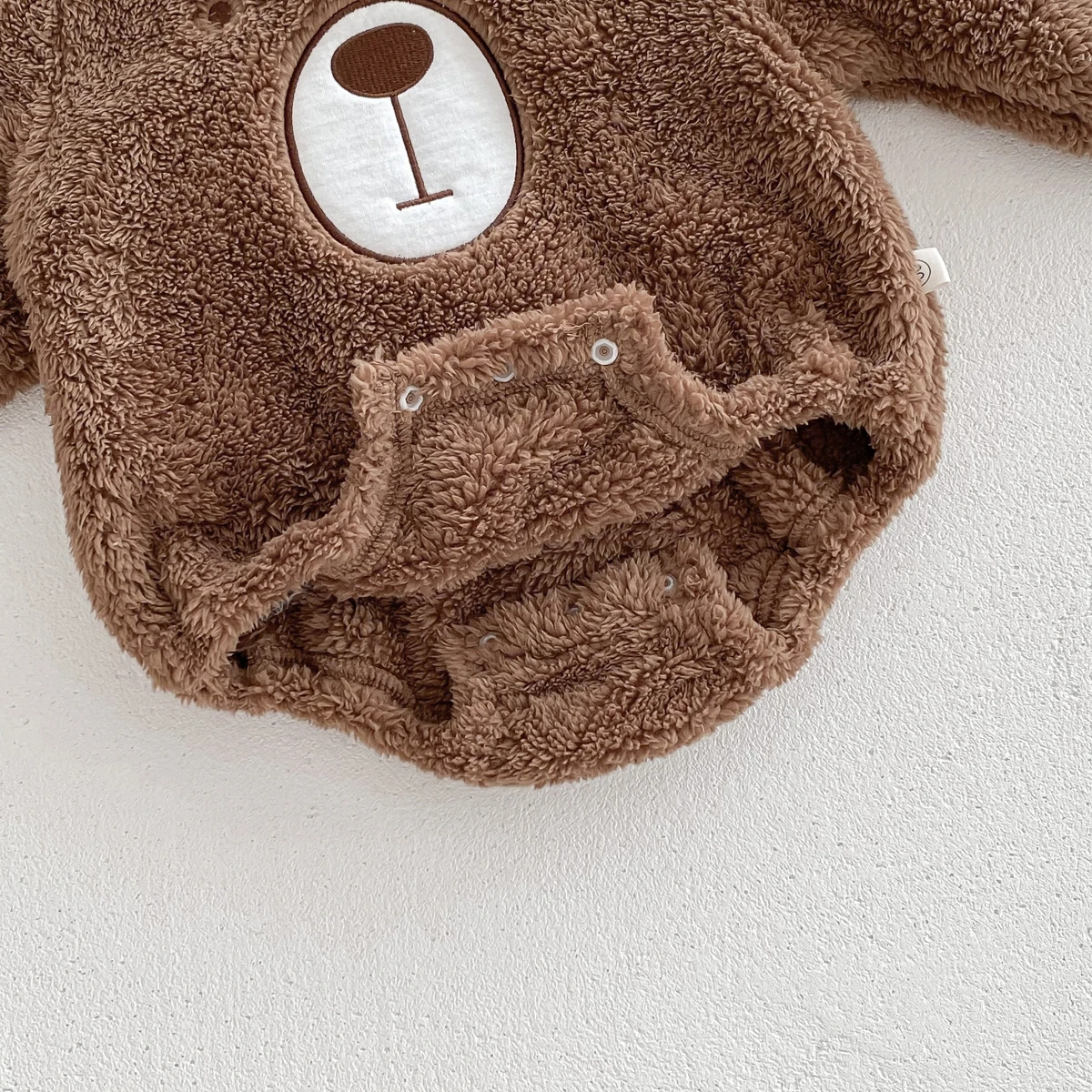 Baby Hooded Romper Bear Ears Cute Plush Baby Clothes Winter 0-2 Years Old Korean version Baby Clothes Baby Romper