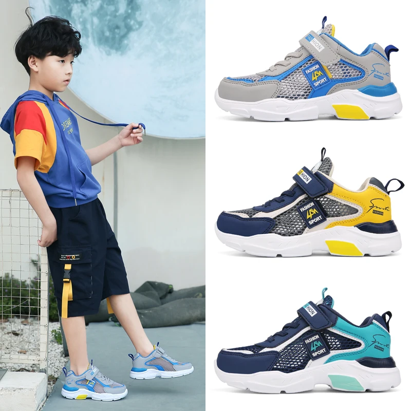 Summer Single Net Breathable Boys Sport Shoes Children Sneakers Rubber Leisure Trainers Casual Kids Sneakers