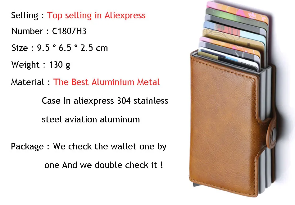 Carbon Fiber Credit Card Holder Mens Double Anti Rfid Bank Cardholder Case Wallet Metal Business Bank Minimalist Wallet Gift