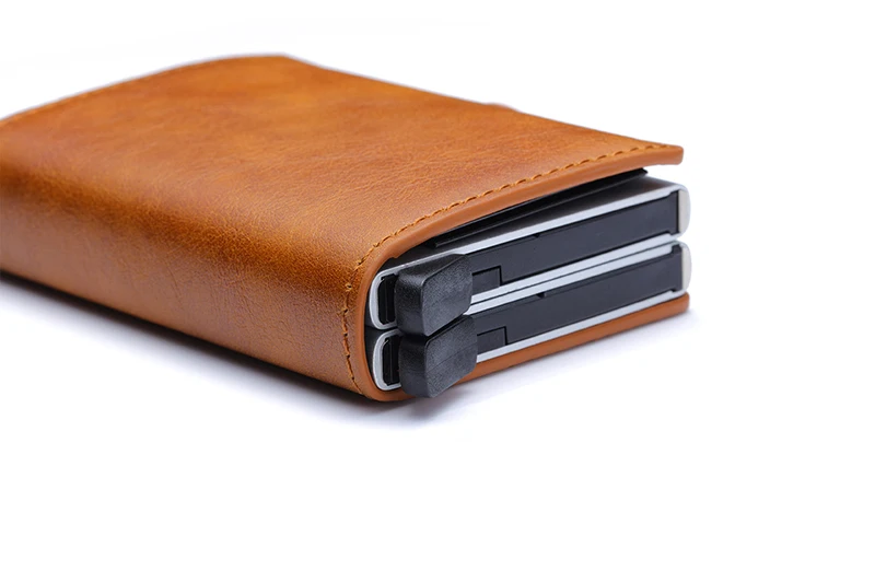 Carbon Fiber Credit Card Holder Mens Double Anti Rfid Bank Cardholder Case Wallet Metal Business Bank Minimalist Wallet Gift