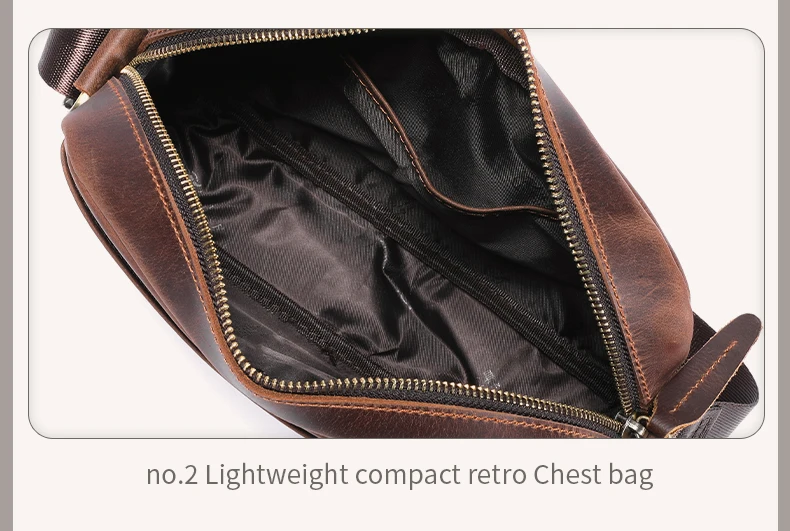 BULLCAPTAIN Men's Genuine Leather Shoulder Bag Retro Large Capacity Travel Bag Crazy Horse Leather High Quality Crossbody Bag