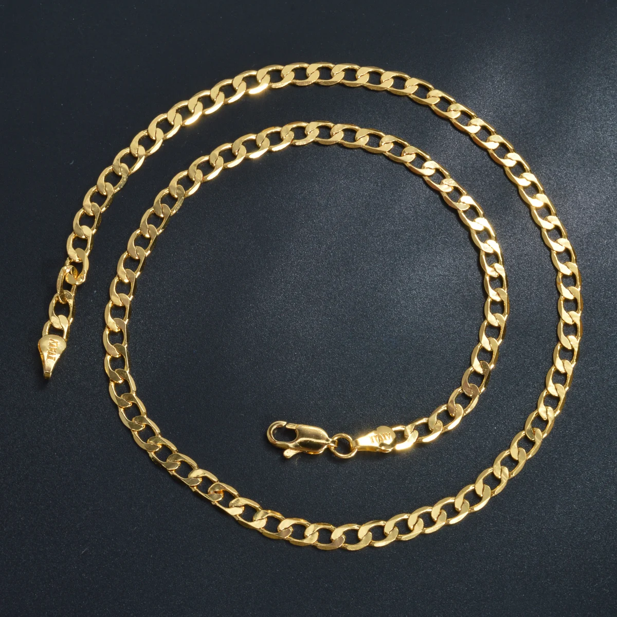 Classic Trendy Copper Figaro Chain Necklace For Men Women 18/22 Inches 4MM Link Cuban Chain Choker Necklace Hip Hop Jewelry Gift