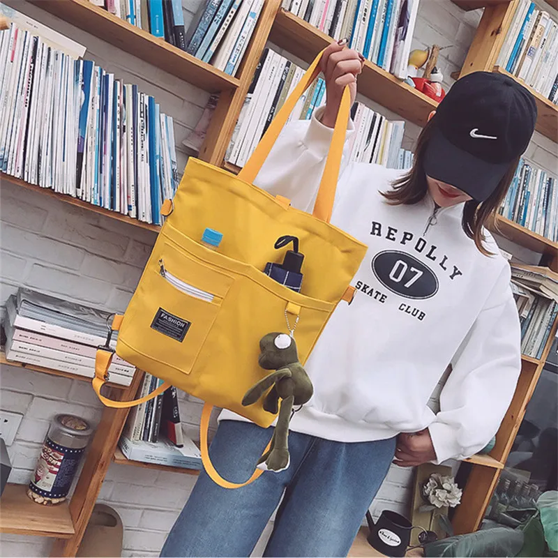 Women's Crossbody Handbag Canvas Tote Bag Work Female Shopper Fashion Simple Quality Korean Designer Shoulder Women Backpack Top