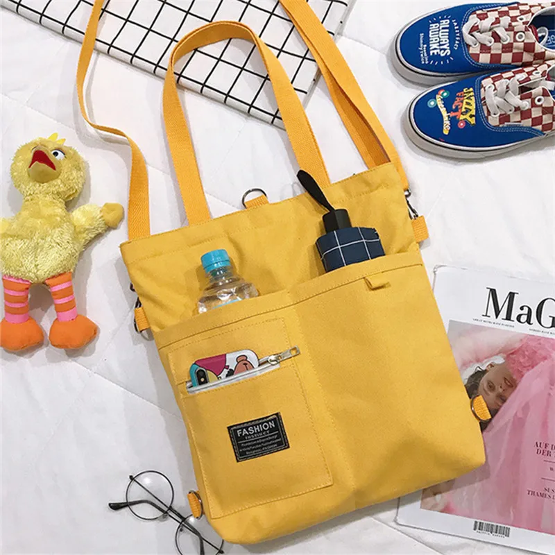 Women's Crossbody Handbag Canvas Tote Bag Work Female Shopper Fashion Simple Quality Korean Designer Shoulder Women Backpack Top
