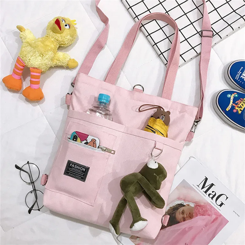Women's Crossbody Handbag Canvas Tote Bag Work Female Shopper Fashion Simple Quality Korean Designer Shoulder Women Backpack Top