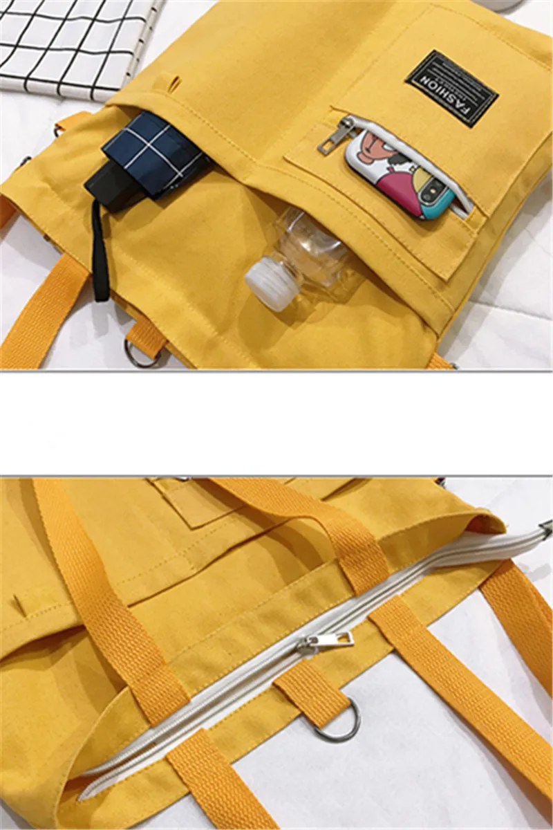 Women's Crossbody Handbag Canvas Tote Bag Work Female Shopper Fashion Simple Quality Korean Designer Shoulder Women Backpack Top