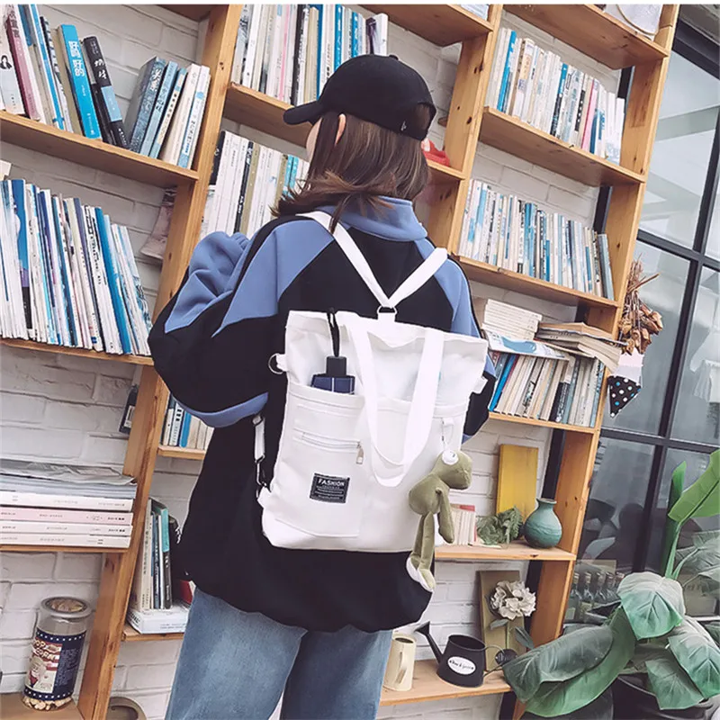 Women's Crossbody Handbag Canvas Tote Bag Work Female Shopper Fashion Simple Quality Korean Designer Shoulder Women Backpack Top