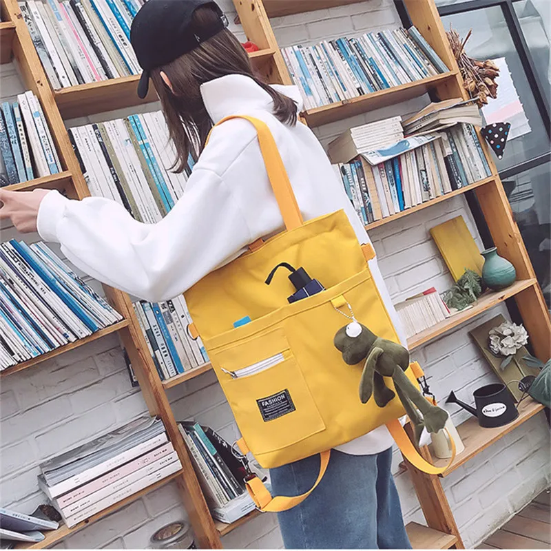 Women's Crossbody Handbag Canvas Tote Bag Work Female Shopper Fashion Simple Quality Korean Designer Shoulder Women Backpack Top