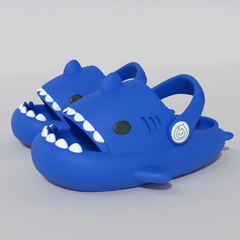 Children Sandals Kids Slippers Shoes Cartoon Shark Summer Boys Girls Baby Thick Soft Sole Non-slip