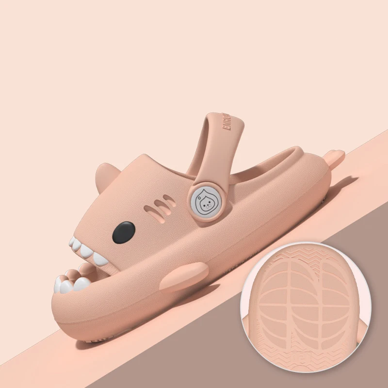 Children Sandals Kids Slippers Shoes Cartoon Shark Summer Boys Girls Baby Thick Soft Sole Non-slip