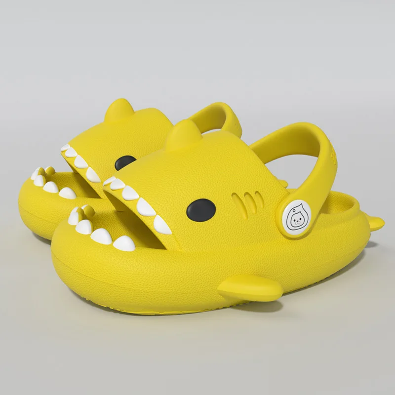 Children Sandals Kids Slippers Shoes Cartoon Shark Summer Boys Girls Baby Thick Soft Sole Non-slip