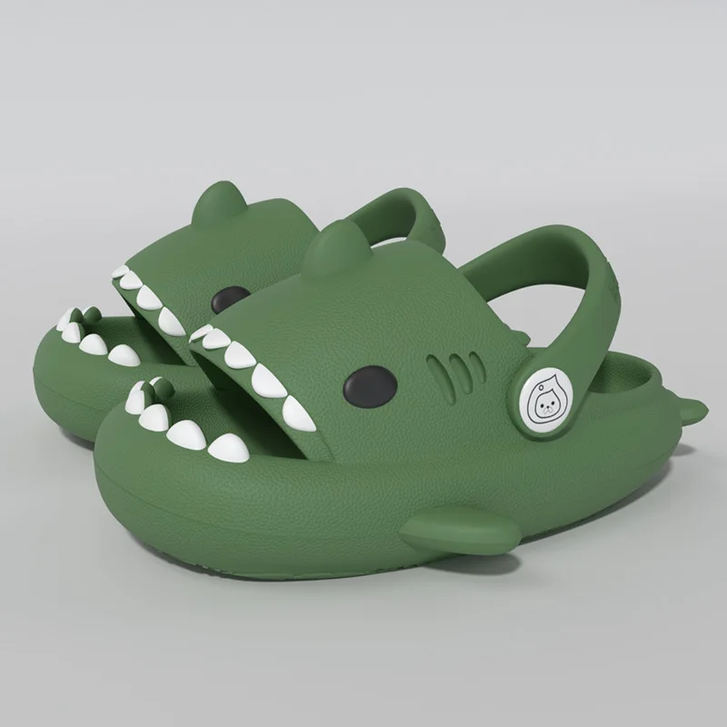 Children Sandals Kids Slippers Shoes Cartoon Shark Summer Boys Girls Baby Thick Soft Sole Non-slip