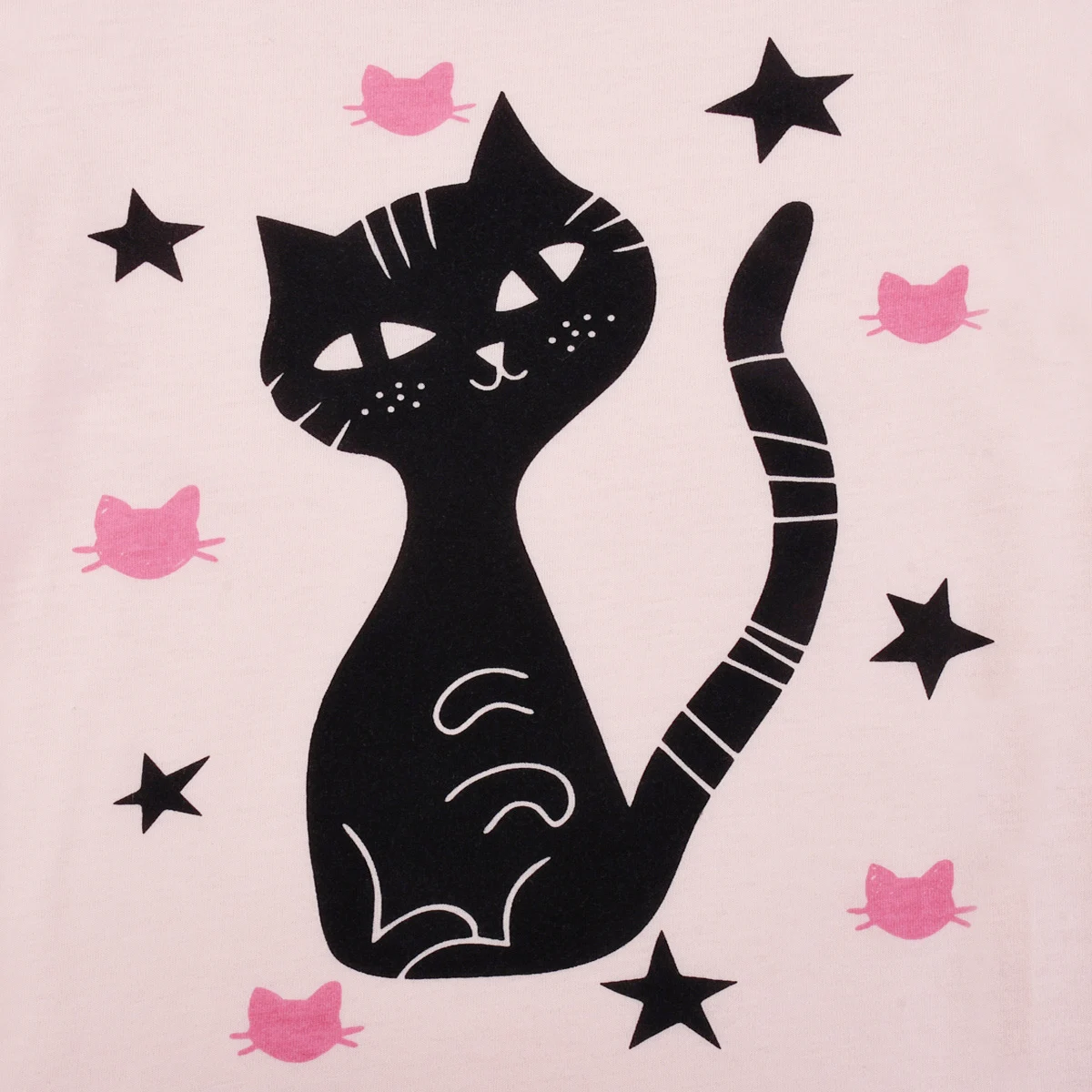 Girls Sweet Cool Cat Pajama Set Breathable Casual Sleepwear