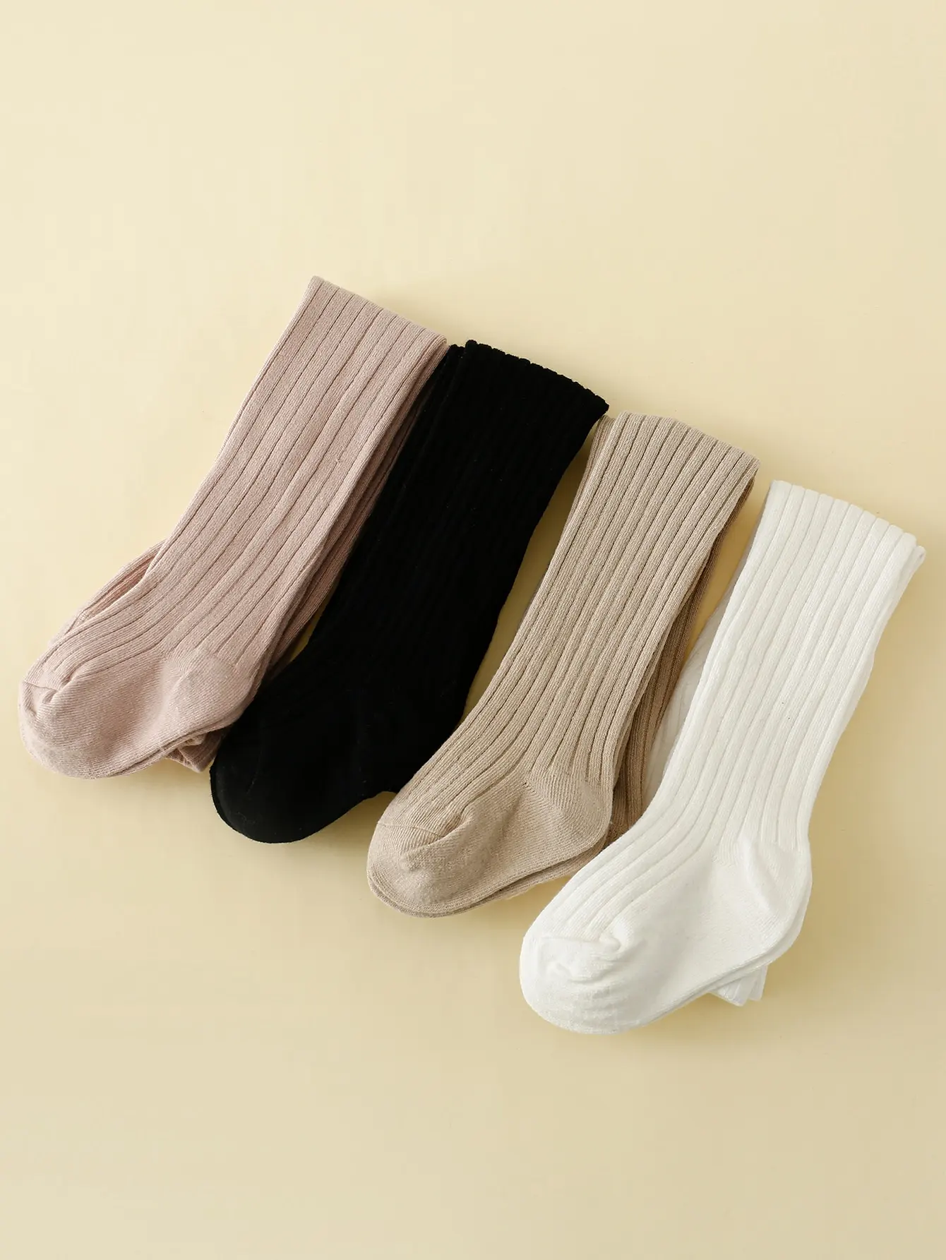 4pairs Toddler Girls Solid Tights