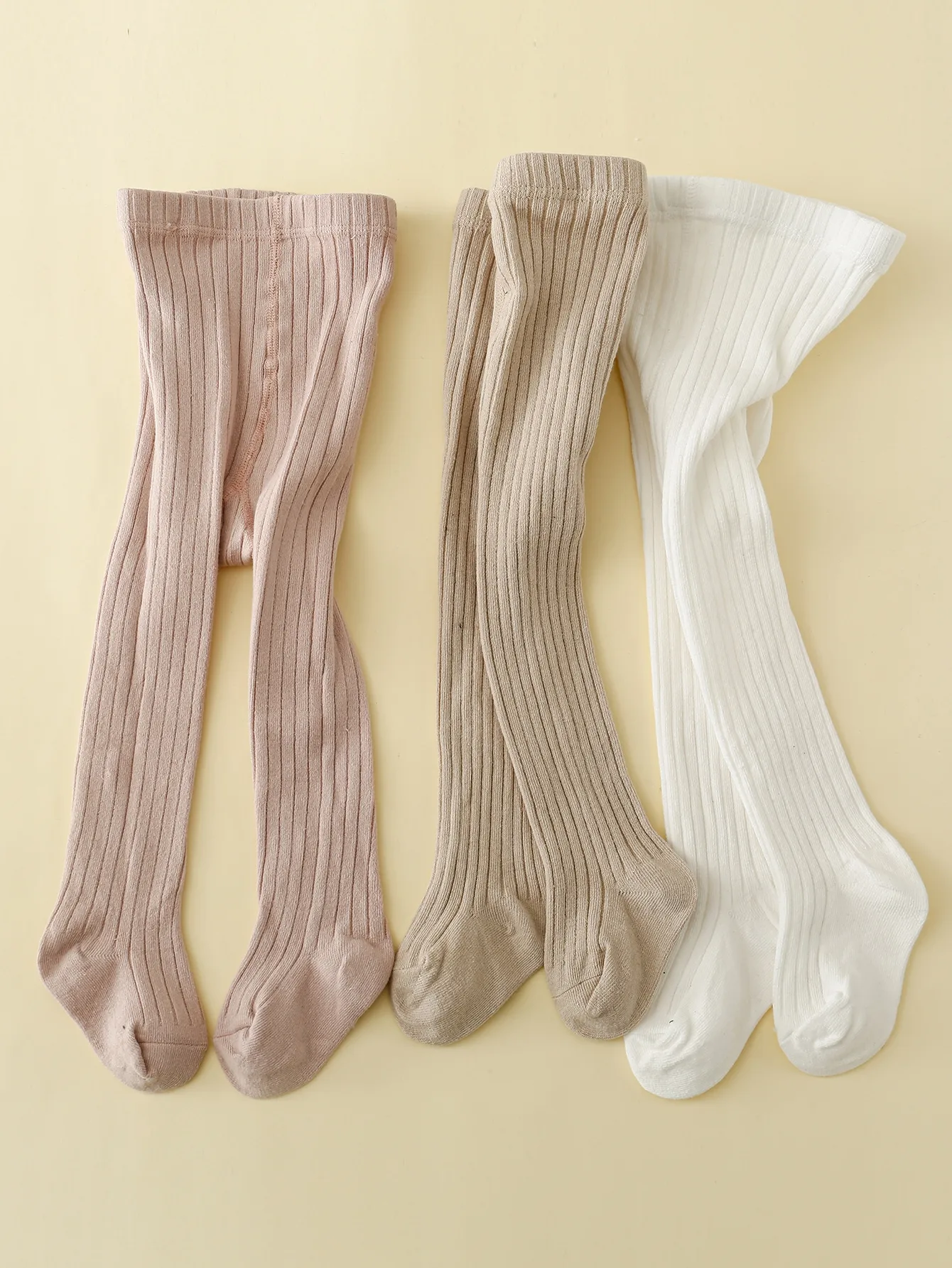 4pairs Toddler Girls Solid Tights