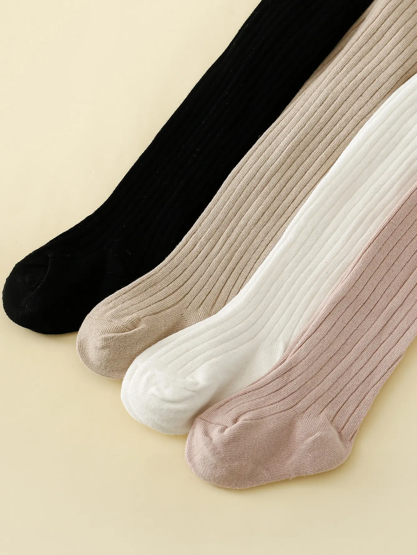 4pairs Toddler Girls Solid Tights