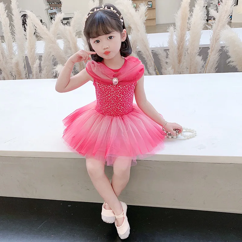 Girl Ballet Dancing Dress Party Fancy Sequined TUTU Dress Princess Girl Clothes Baby Girl Stage Shows Party Costumes