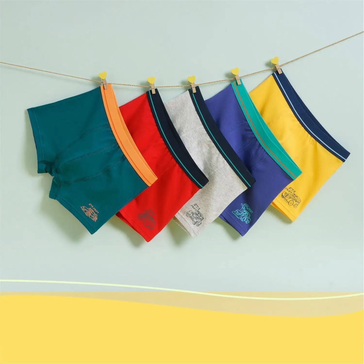 Children's Underwear Cotton Boys and Teenagers Boxer Shorts Boxer Shorts 5-Pack