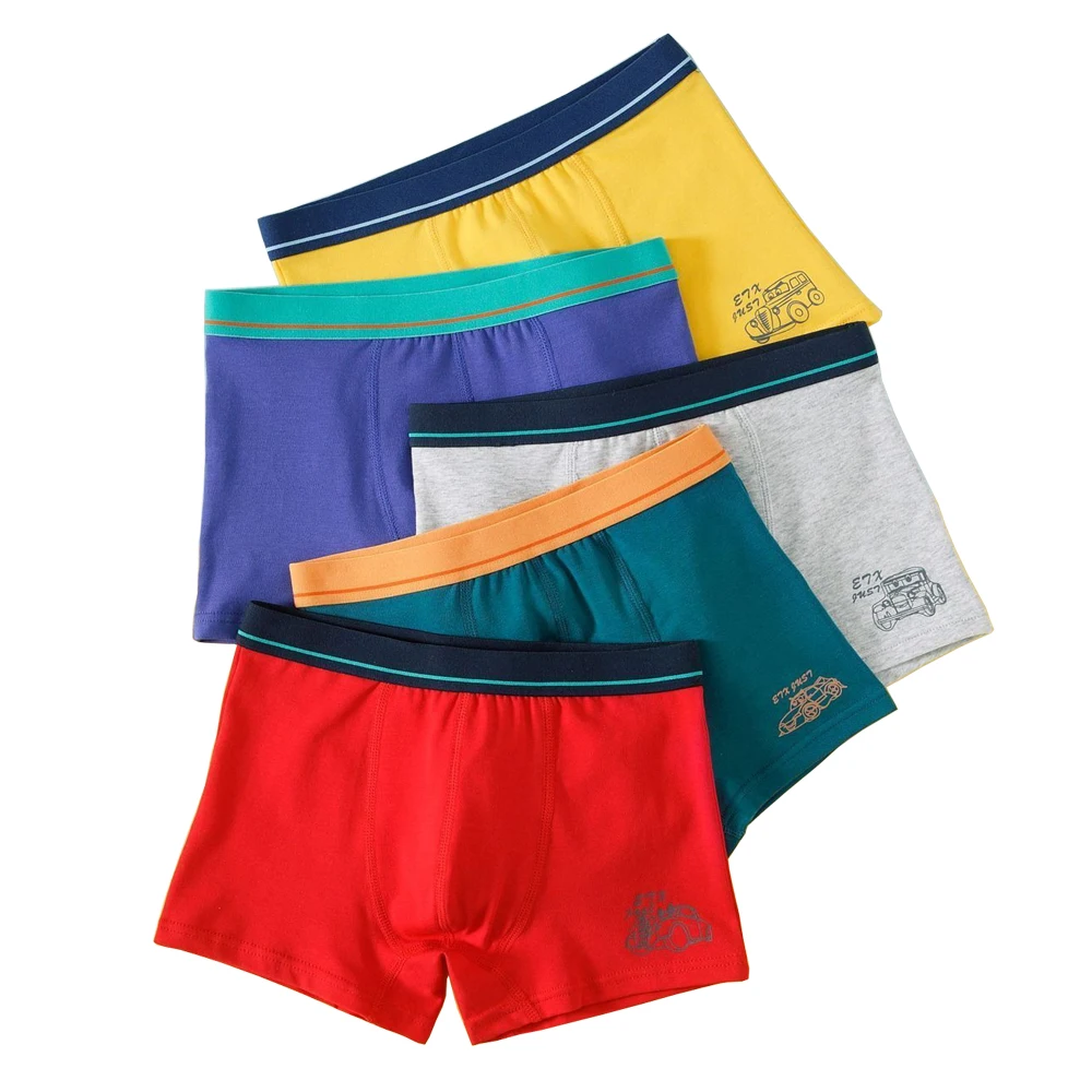 Children's Underwear Cotton Boys and Teenagers Boxer Shorts Boxer Shorts 5-Pack