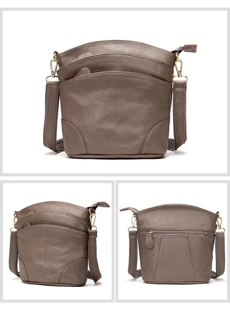 Genuine Leather Women Messenger Bags Cow Leather Crossbody Shoulder Bag Small Female Handbags Capacity Phone Bag for Girls