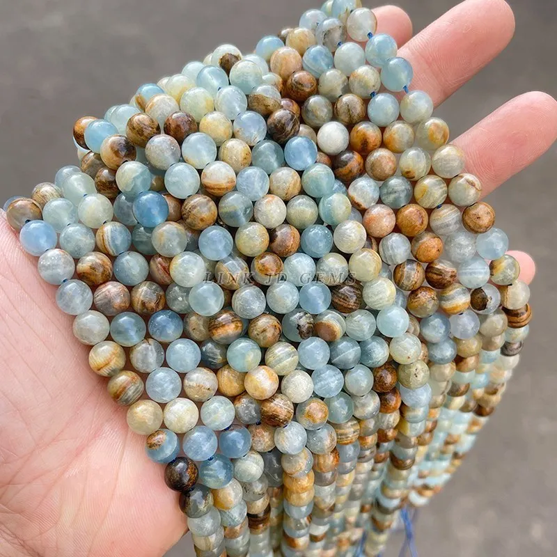 Natural Blue Argentina Calcite Beads DIY Loose Beads For Jewelry Making Bracelet Necklace Accessory Strand 15 " Wholesale