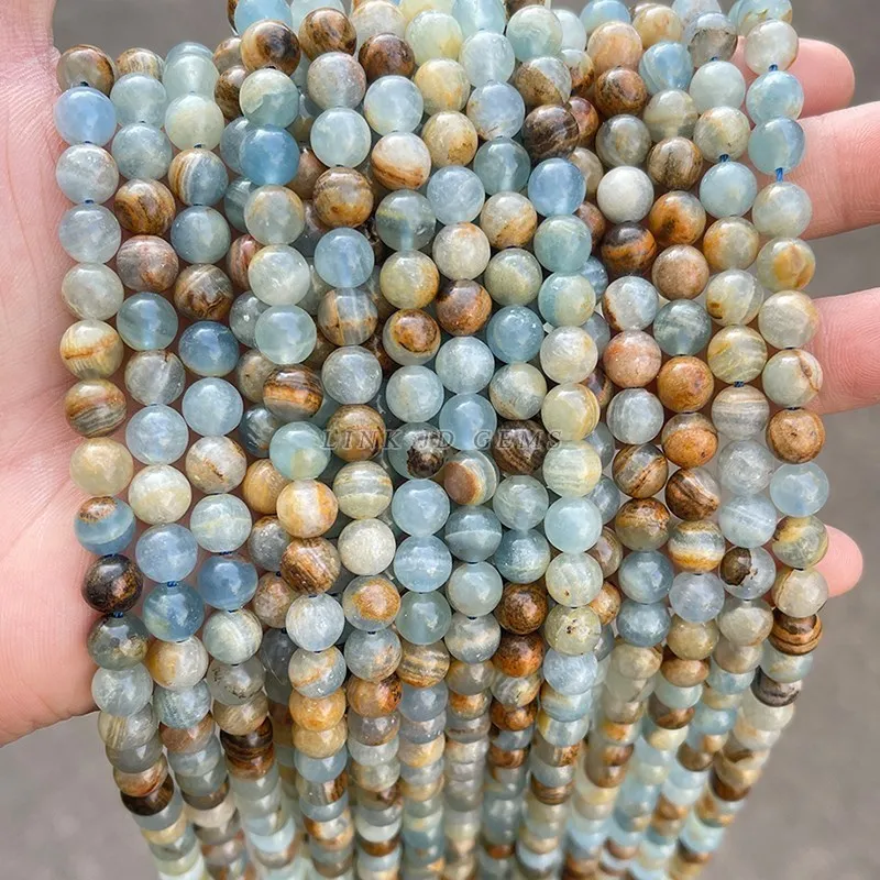 Natural Blue Argentina Calcite Beads DIY Loose Beads For Jewelry Making Bracelet Necklace Accessory Strand 15 " Wholesale