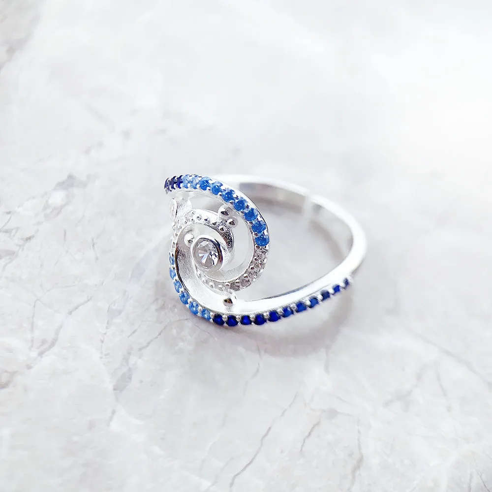 Ring Wave 2023 Summer Brand New Fine Jewerly Pure Solid 925 Sterling Silver Romantic Gift For Women