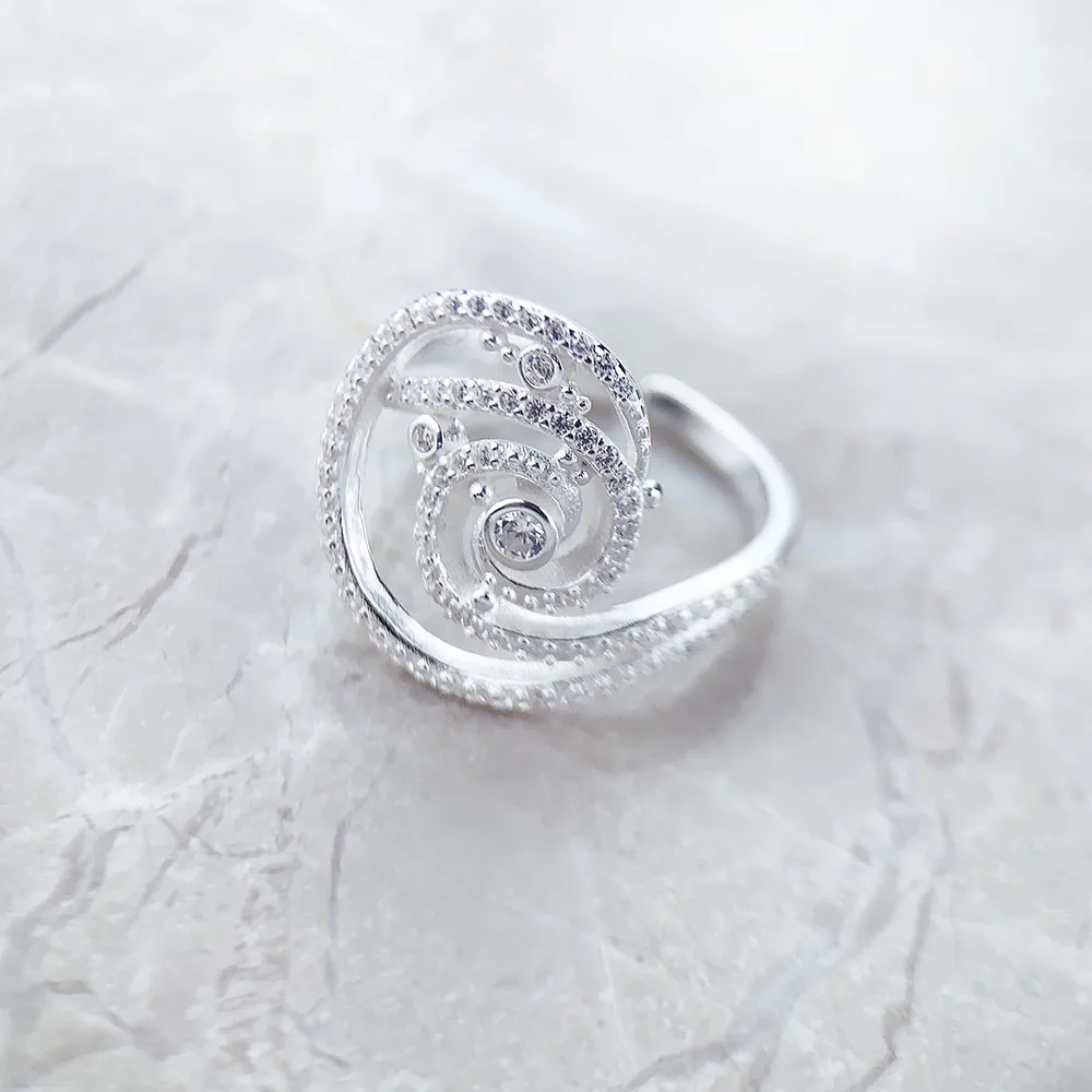 Ring Wave 2023 Summer Brand New Fine Jewerly Pure Solid 925 Sterling Silver Romantic Gift For Women