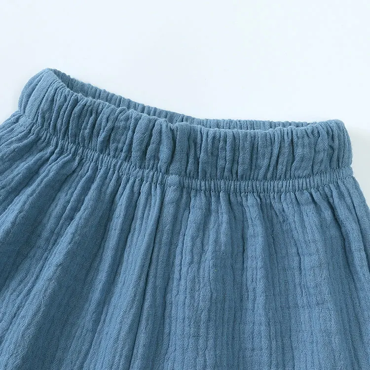 Fashion Solid Color Kids Pants Color Linen Elastic Waist Kids Boys Pants Summer Children Clothing GirlsTrousers 2-7 Years