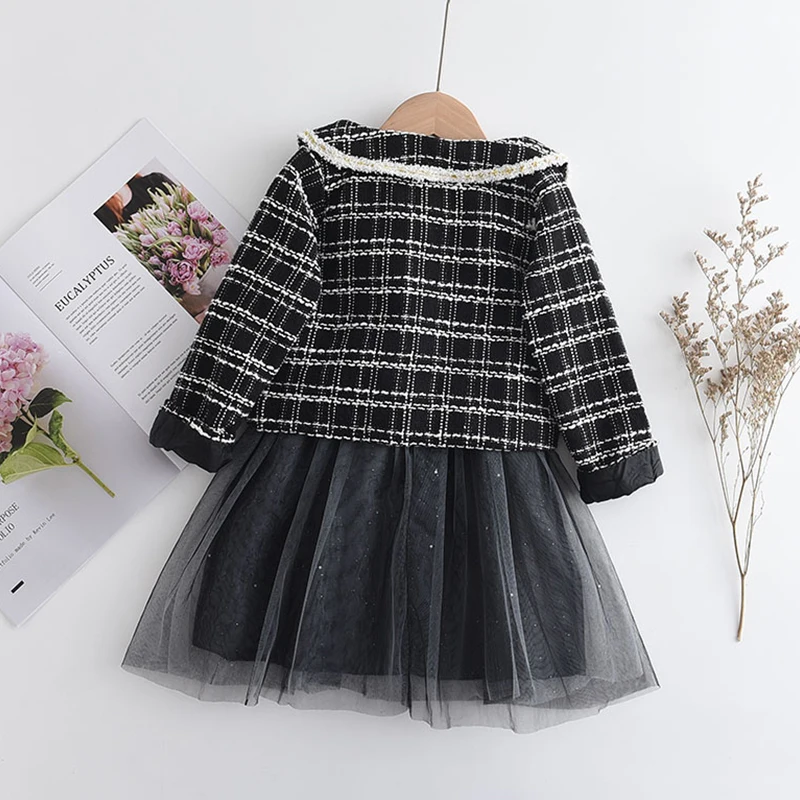 Bear Leader Fashion Kids Girls Princess 2pcs Clothes Set Autumn Winter Children Coat Outwear+Skirts Vintage Outfits Suit 2-12Y