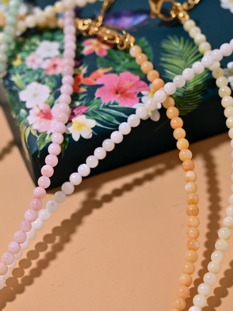 Mother of Pearl Beads Heart Choker Fashion Natural Fritillary Necklace for Women Stainless Steel Collares Femme MOON GIRL Design