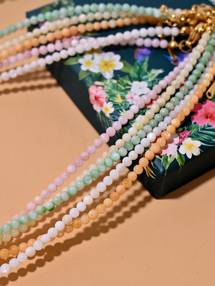 Mother of Pearl Beads Heart Choker Fashion Natural Fritillary Necklace for Women Stainless Steel Collares Femme MOON GIRL Design