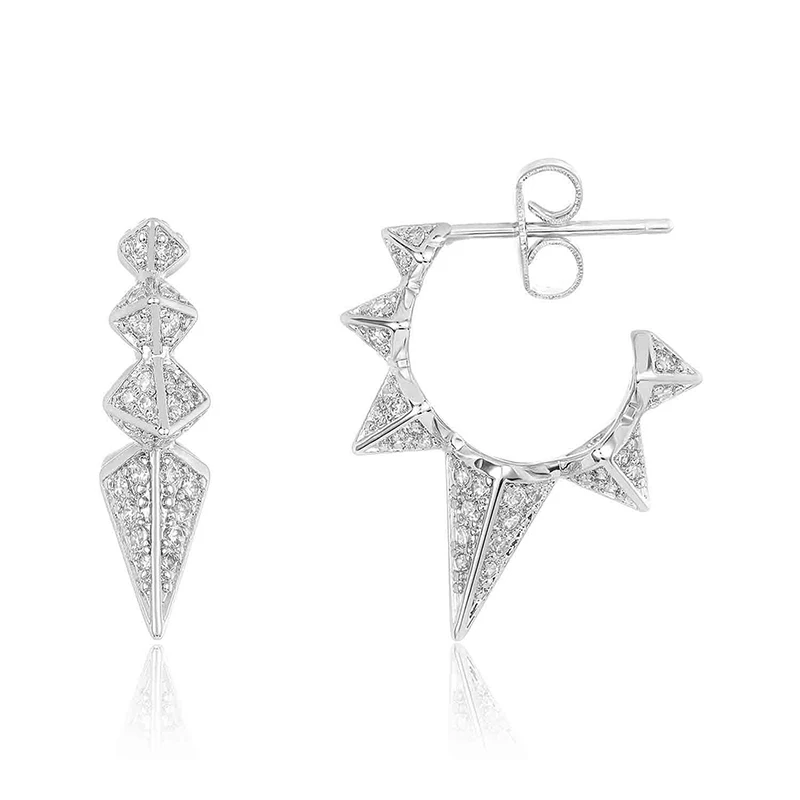 CRMYA Color Cubic Zirconia Hoop Earrings For Women Fashion Gold-color Piercing Women's Earrings Set 2023 Jewelry Wholesale
