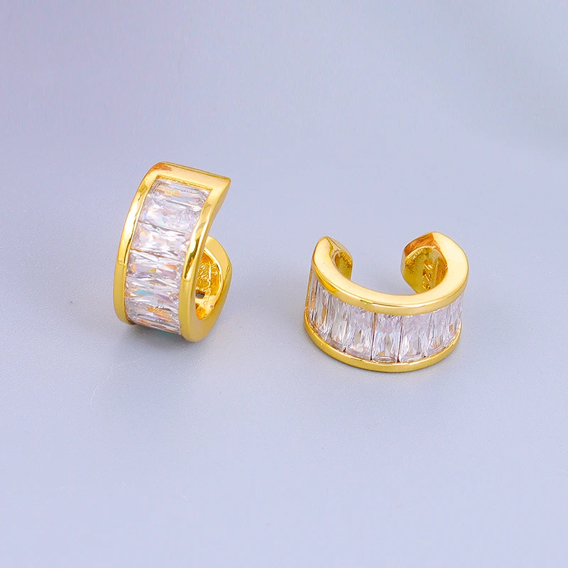 CRMYA Color Cubic Zirconia Hoop Earrings For Women Fashion Gold-color Piercing Women's Earrings Set 2023 Jewelry Wholesale