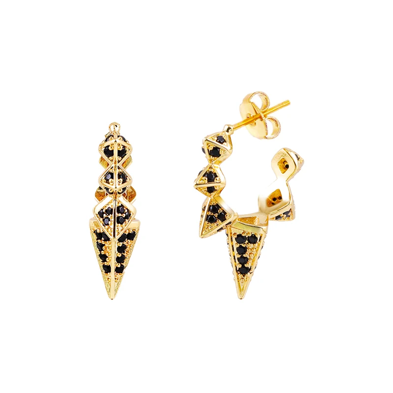 CRMYA Color Cubic Zirconia Hoop Earrings For Women Fashion Gold-color Piercing Women's Earrings Set 2023 Jewelry Wholesale