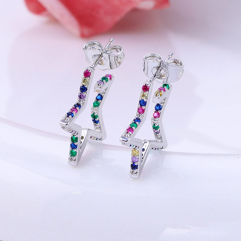 CRMYA Color Cubic Zirconia Hoop Earrings For Women Fashion Gold-color Piercing Women's Earrings Set 2023 Jewelry Wholesale