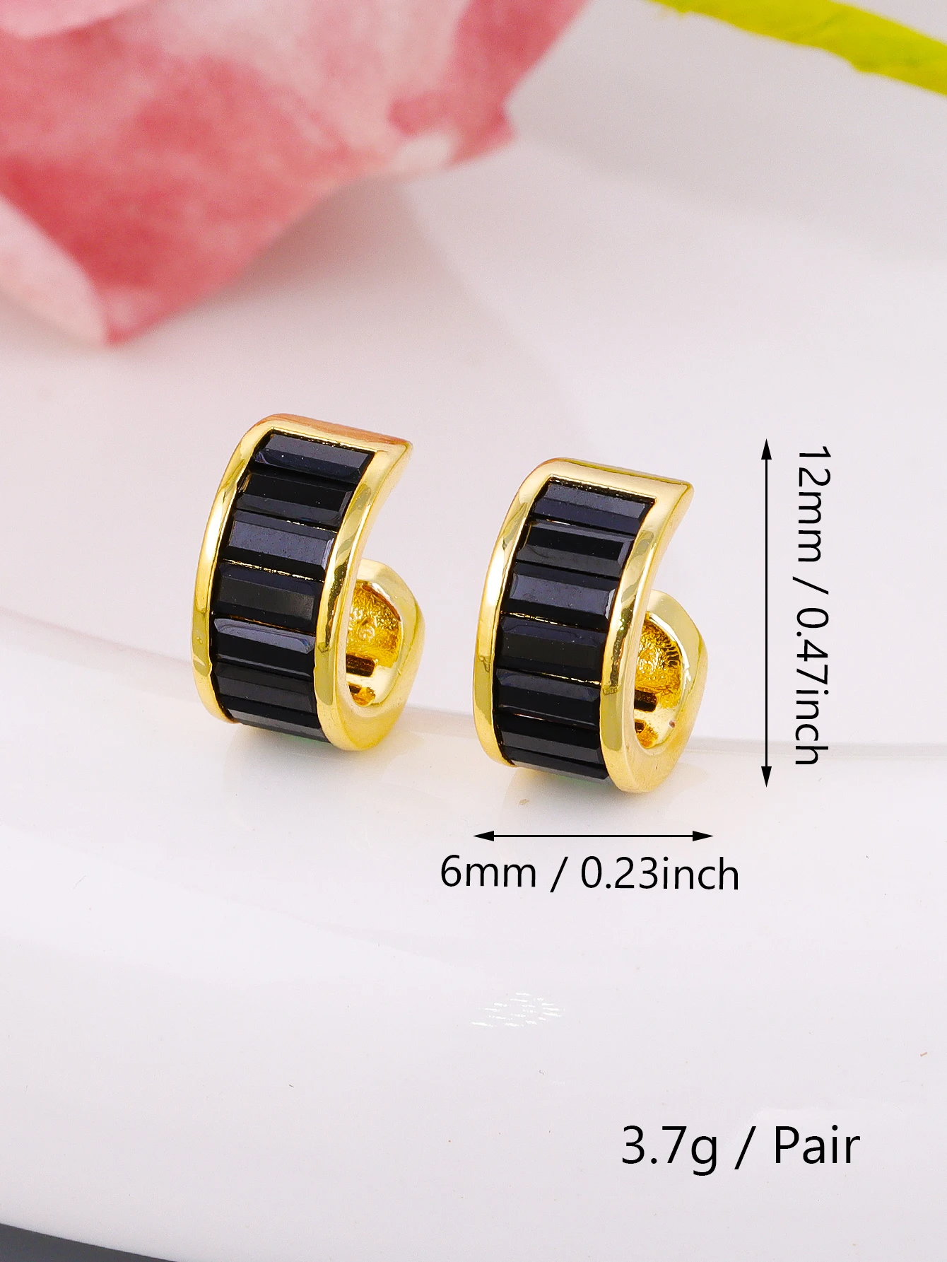CRMYA Color Cubic Zirconia Hoop Earrings For Women Fashion Gold-color Piercing Women's Earrings Set 2023 Jewelry Wholesale