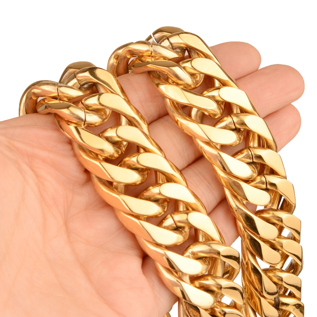 9/11/13/16/19/21MM Heavy Polished Men/Women Stainless Steel Silver/Gold Color Cuban Curb Link Chain Necklace Or Bracelet