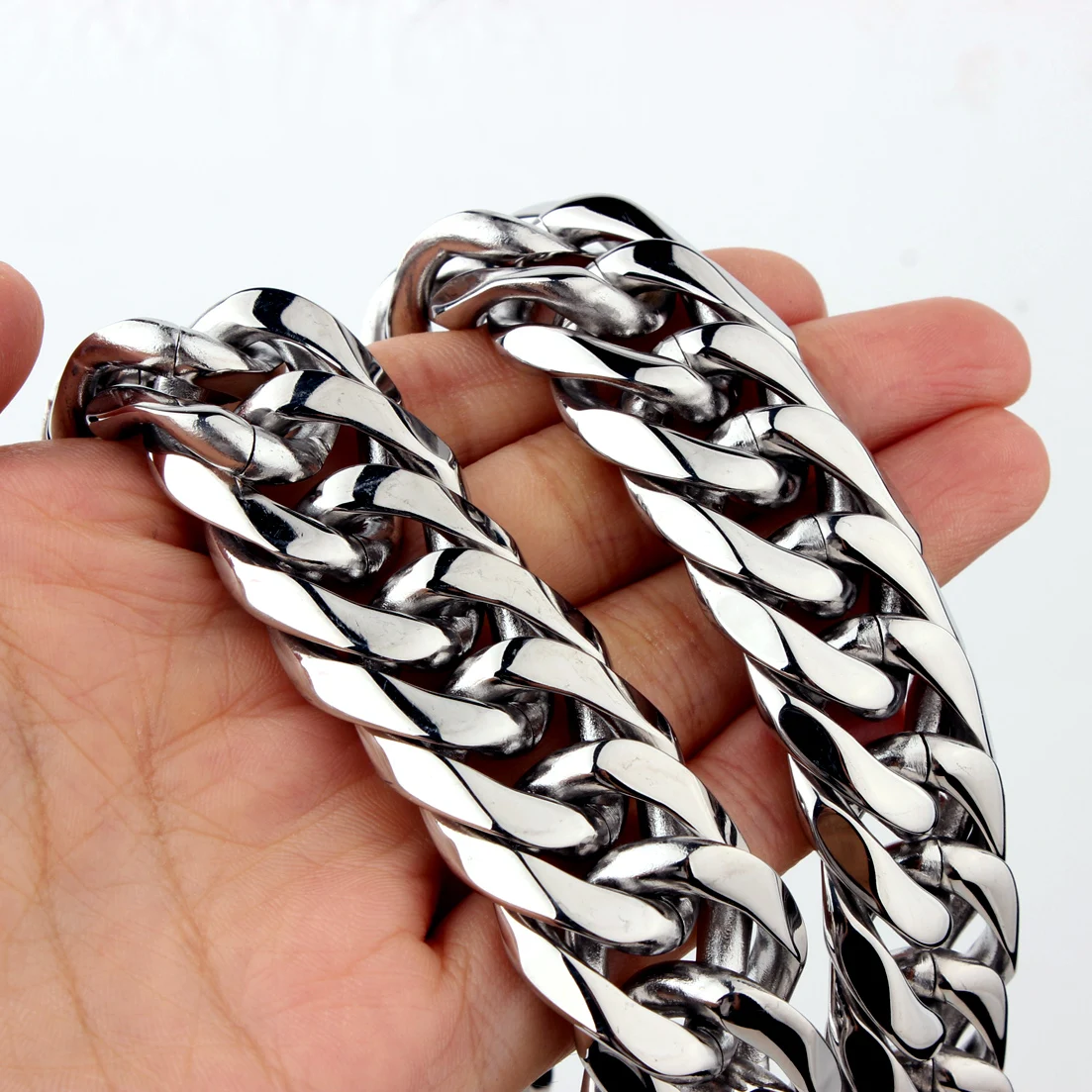 9/11/13/16/19/21MM Heavy Polished Men/Women Stainless Steel Silver/Gold Color Cuban Curb Link Chain Necklace Or Bracelet