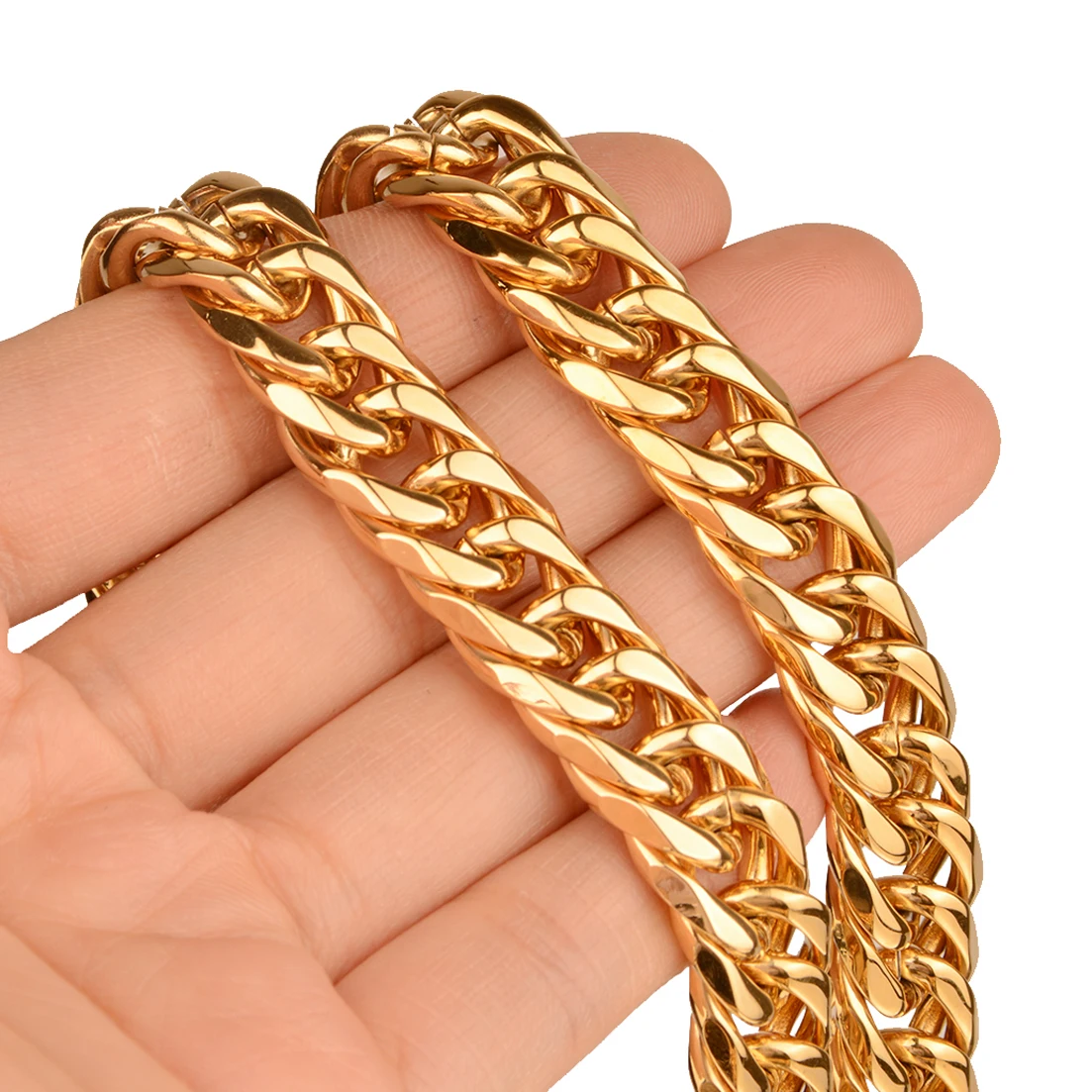 9/11/13/16/19/21MM Heavy Polished Men/Women Stainless Steel Silver/Gold Color Cuban Curb Link Chain Necklace Or Bracelet